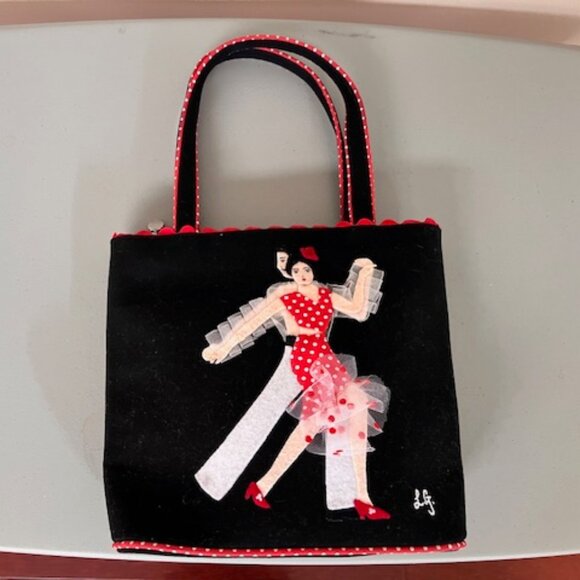 Lulu Guinness handbag featuring flamenco dancers, in excellent condition - Picture 4 of 7